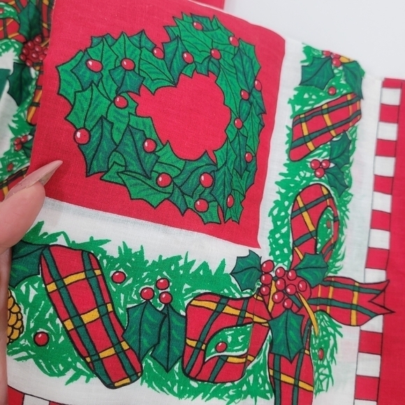 Vintage Bandana Scarf Christmas All Cotton Retro made in USA SET - Picture 6 of 13